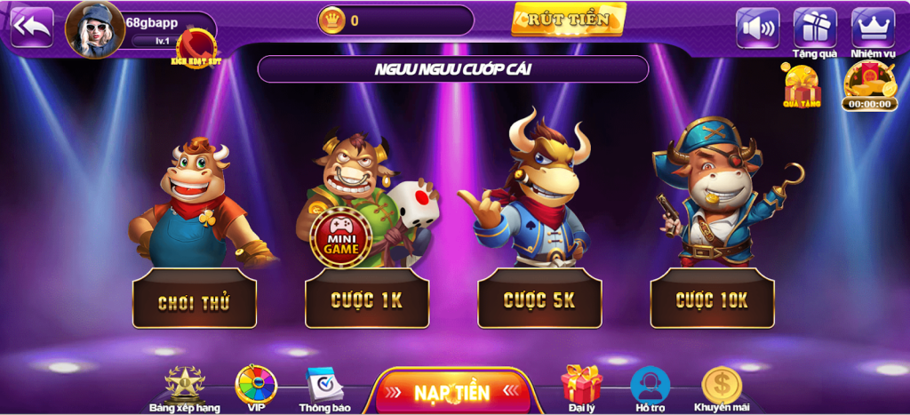 Cách chơi ngưu ngưu cướp cái 68gb bách chiến bách thắng 3 Chọn trò chơi ngưu ngưu cướp cái