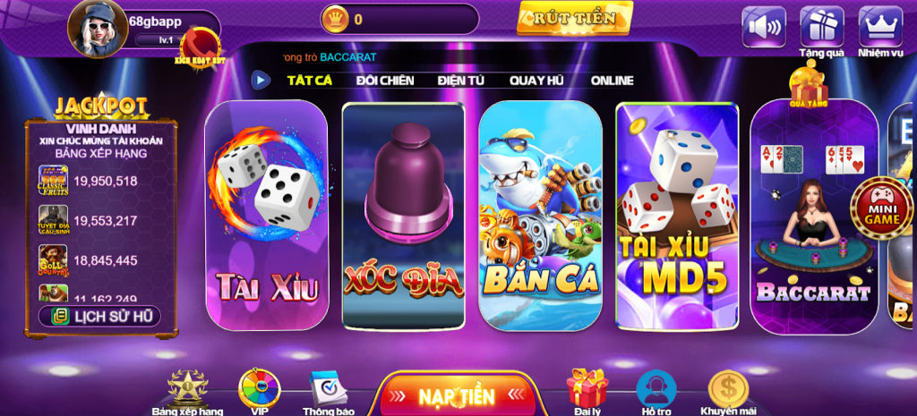 Nạp tiền 68gb - Hướng dẫn chi tiết nhất 1 Cổng game 68gb cung cấp nhiều hình thức nạp tiền