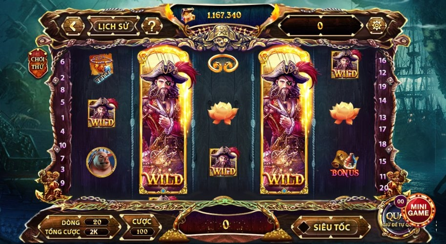 Pirate King 68gb - Game nổ hũ đỉnh với tỷ lệ thưởng cao 1 Giới thiệu tổng quan về Pirate King 68gb – tựa game Slot Nổ Hũ lấy cảm hứng từ Vua Hải Tặc