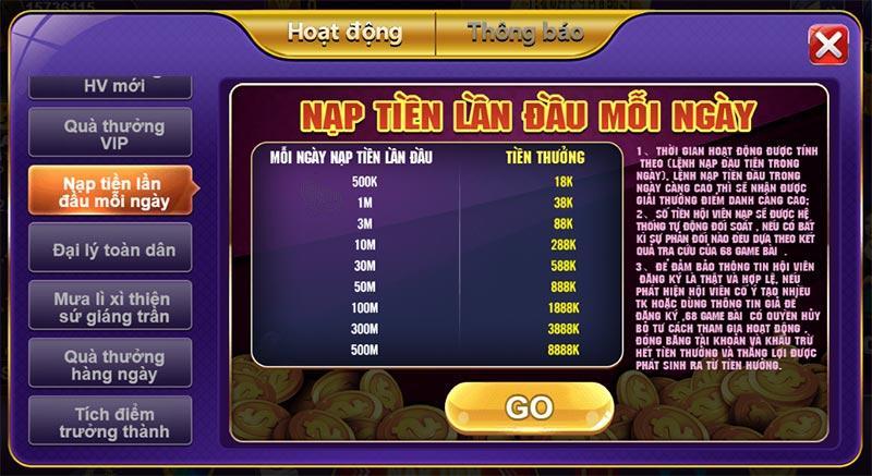 Khuyến mãi 68gb có gì nổi bật? Cách nhận thưởng nhanh nhất 4 Hãy bật theo dõi để không bỏ lỡ bất ký khuyến mãi nào tại 68gb