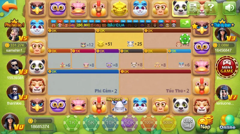 Phi cầm tẩu thú 68gb - Siêu phẩm game bài cực kỳ thử thách 4 Các cửa cược và tỷ lệ trả thưởng cực kỳ cao