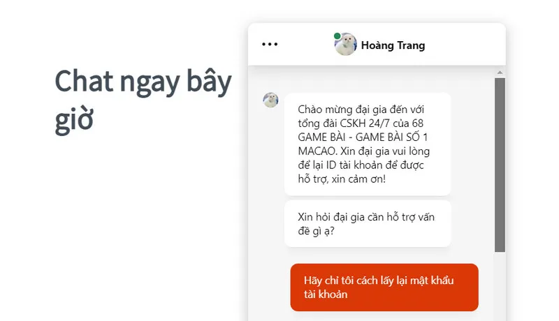 Cách lấy lại mật khẩu 68gb: Nhanh gọn, an toàn cho mọi tài khoản 5 Liên hệ CSKH để được hỗ trợ cách lấy lại mật khẩu 68gb
