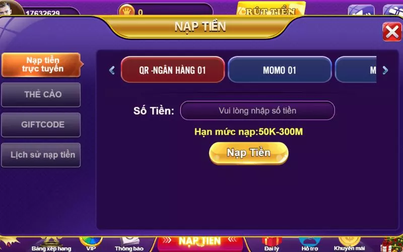 Chế độ vip 68gb - Khám phá ưu đãi độc quyền chỉ có tại cổng game 11 Thăng cấp bằng cách nạp tiền tại 68 game bài